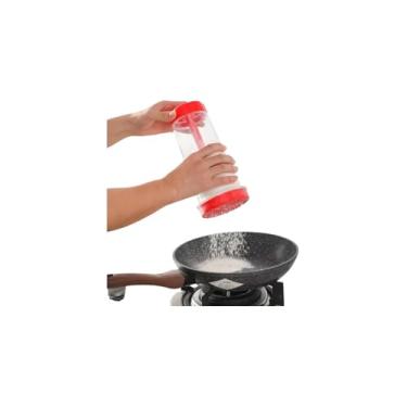 Imagem de Peneira Giratória Manual para Tapioca, Plástico Resistente, 23cm x 11cm, Misturador Integrado, Capacidade 500g, Cores Sortidas