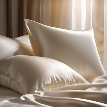 Imagem de Kit 6 Fronhas de Cetim Anti Frizz 48x68cm Premium – Fronha para Cabelo e Pele Macia (Marfim)