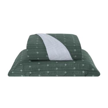 Imagem de Cobre Leito 2 Peças Solteiro Percal 200 Fios Decor 100% Poliéster - Verde