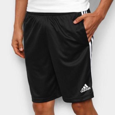 Imagem de Short Adidas 3 Listras Masculino, Preto, Branco, EGG