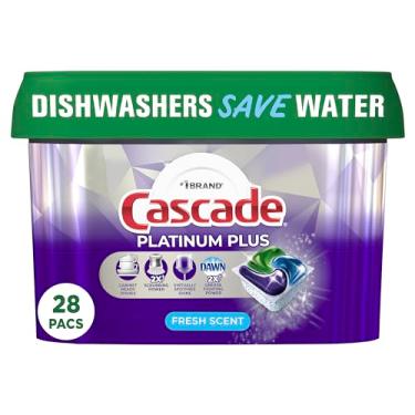 Imagem de Cascade Cápsulas de lava-louças Platinum Plus, detergente para louça, frescas, 28 unidades