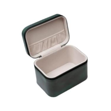 Imagem de simhoa Caixa organizadora de joias, porta-pulseiras e porta-joias portátil com fecho de zíper para viagens e feiras, Verde