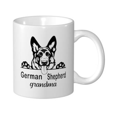 Imagem de Fenmshairy Caneca de café fofa pastor alemão avó, caneca de presente de feriado para mulheres amantes de cães, presente de aniversário de Ação de Graças de Natal para mamãe mãe, avó, avó, tia, 325 ml,