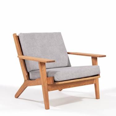 Imagem de Poltrona Lótus Stain Jatobá Acquablock Grafite - Casa e Jardim Móveis