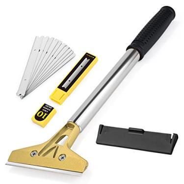 Imagem de EHDIS Raspador de lâmina de barbear, ferramenta raspadora de vidro, removedor de adesivo de piso de metal de 10 peças, raspador de tinta ideal para limpar fogão, janelas, vidro, azulejos, parede