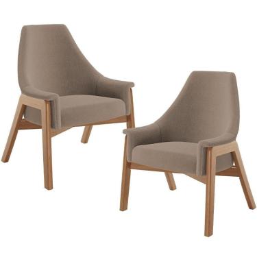 Imagem de Kit 02 Poltronas Decorativa Sakura L02 Bouclê Bege