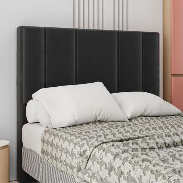 Imagem de Cabeceira Estofada Queen 160 Cm Rubi Corino Cor: Preto