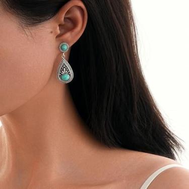 Imagem de Brincos femininos chiques turquesa ocidentais com pingente boêmio, ideia de presente leve, roupa de concerto country, Medium, Latão, Sem pedra preciosa