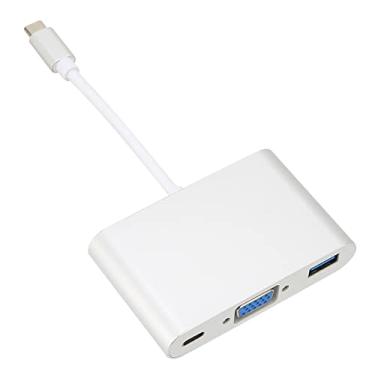 Imagem de KIMISS Tipo C para VGA + USB 3.0 + PD Hub - Adaptador 3 Em 1 de Liga de Alumínio para Teclado, Disco U - Carregamento Rápido e Transferência de Dados