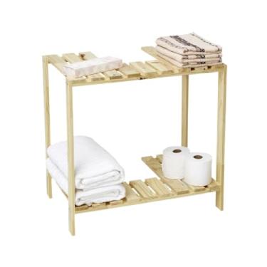 Imagem de Estante para Banheiro Pia Coluna, Móvel para Banheiro, Envernizado Acabamento TOP(NATURAL-BAN10)