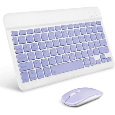 Imagem de Teclado Slim Sem Fio Bluetooth Português Abnt2 Mouse
