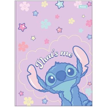 Imagem de Caderno Stitch Holográfico Brochura Colegial FORONI - 80 Folhas (Lilás)