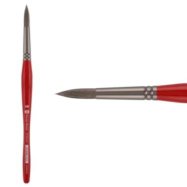 Imagem de Pincel Borciani Bonazzi Unico Silver Synthetic Series 810, redondo 18 - pincel de cabo médio feito à mão na Itália, sem crueldade, acrílico, óleo, aquarela, precisão elástica