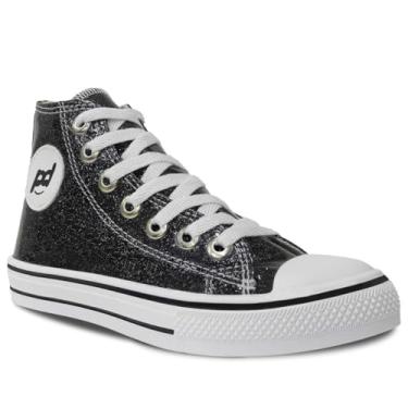 Imagem de Tênis Infantil Menina 28ao35 Cano Alto Fashion 11.138j (Preto, BR, Criança de 4 a 8 anos, Numérico, 30)