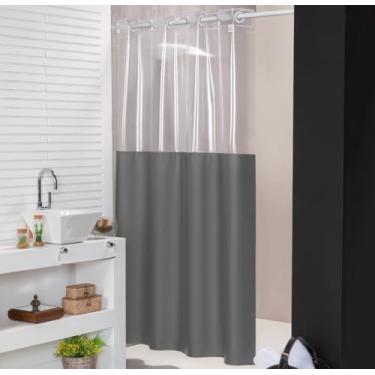 Imagem de Cortina para Box de Banheiro Impermeável com Ilhós (Cinza)