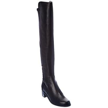 Imagem de Bota de reserva feminina Stuart Weitzman, Black Nappa/Stretch Gabardine, 8.5