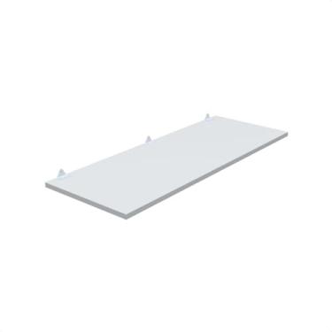 Imagem de Prateleira Branca 80x30 Com Suporte Flutuante Mdf Branco Cozinha Quarto Banheiro Sala