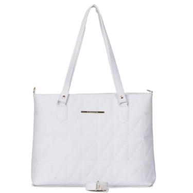 Imagem de Bolsa Feminina Sacola Alça Transversal de Ombro Tiracolo Qualidade Premium (Branco)