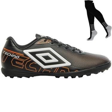 Imagem de Kit Chuteira Society Umbro Techno e Meião-Masculino