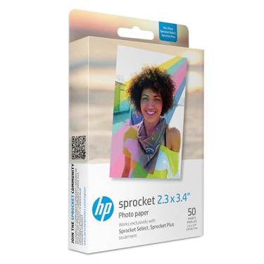 Imagem de HP Roda dentada 2,3 x 3,4 Papel fotográfico traseiro autoadesivo premium Zink (50 folhas) compatível com impressoras HP Sprocket Select e Plus.