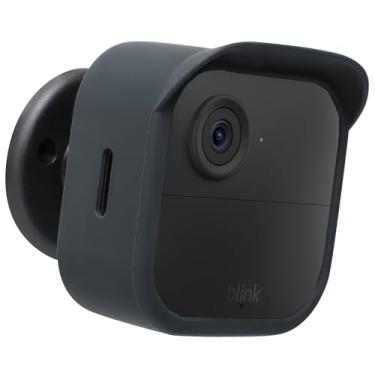Imagem de Capa protetora de silicone para câmera Blink Outdoor 4 e Outdoor 4, capa de camuflagem à prova de intempéries com brilho solar e proteção UV (preta, 1 unidade)