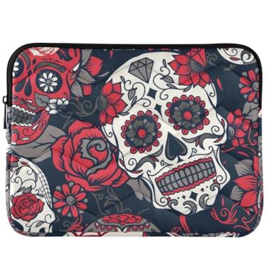 Imagem de Capa para notebook Skull Rose divertida acolchoada para MacBook de 13 polegadas, universal, 13 a 14 polegadas, acessórios de computador