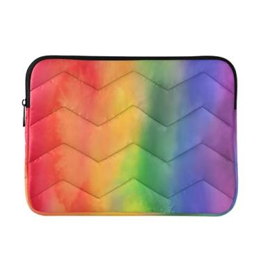 Imagem de Bolsa de laptop colorida arco-íris para homens, capa protetora média à prova de choque para transporte de computador, capas para laptop de 13 a 13,3 polegadas
