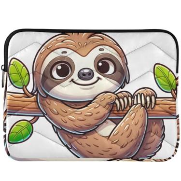 Imagem de Capa protetora para notebook com estampa de preguiça fofa para MacBook Pro de 14 polegadas, capa para laptop fofa de 33 a 35 cm, universal