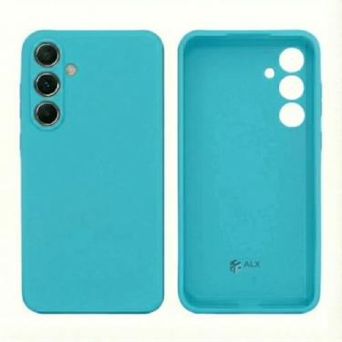 Imagem de Case Silicone Aveludado Slim Compatível Galaxy A04S Alta Proteção (Azul Bebê)