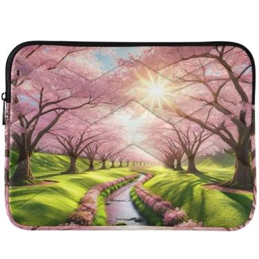Imagem de Capa para notebook acolchoada com flor de cerejeira e flores de primavera, capas e capas para laptop, universal, 14, capa para laptop, 13