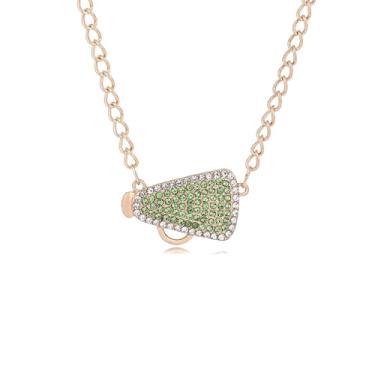 Imagem de DEYOUM Colares de torcida para mulheres, megafone de líder de torcida com glitter, colar com pingente de treinador cheer, pingente, joias, acessórios para presentes, Medium, Metal, Sem Pedra Preciosa