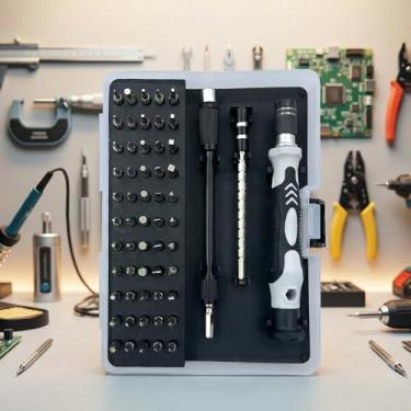 Imagem de Conjunto de uma chave de fenda de 147 cm, uma chave de fenda magnética de precisão com uma alça ergonômica antiderrapante, usada como um kit de reparo multifuncional para montagem de móveis