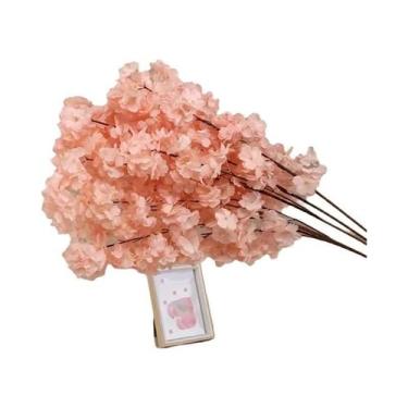 Imagem de Árvore De Flor De Cerejeira Artificial Rosa E Branca, Flor De Seda, Bo