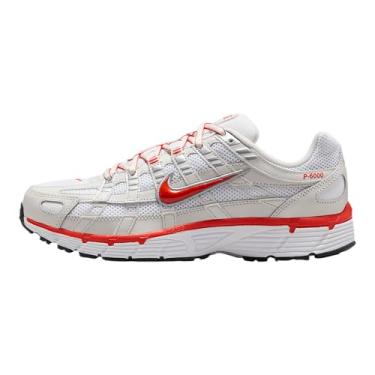 Imagem de Nike Tênis masculino cinza P-6000 FD9876-101, Branco Picante Vermelho Platinum Tint Preto, 36 BR