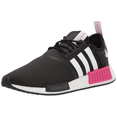 Imagem de adidas Tênis de corrida feminino NMD_r1, Preto/Team Real Magenta/Branco, 9