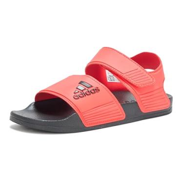 Imagem de adidas Sandálias infantis Adilette Slide, Vermelho brilhante/preto/preto, 4 Big Kid