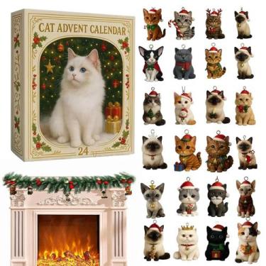 Imagem de Calendário De Contagem Regressiva De Natal Com Gato Fofo, Ornamento Ar