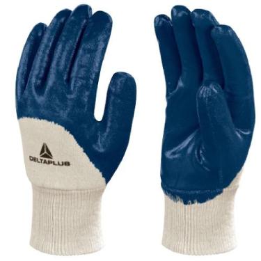 Imagem de Luva de algodão revestida em látex nitrílico azul G - Delta Plus