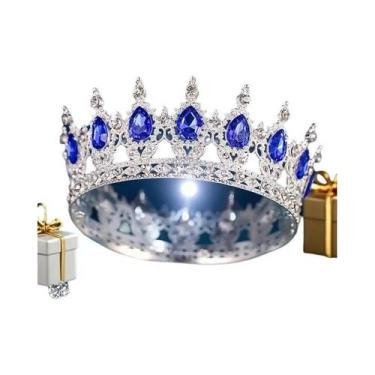 Imagem de Coroa De Noiva Elegante Com Strass, Acessório De Luxo Barroco Para Cas
