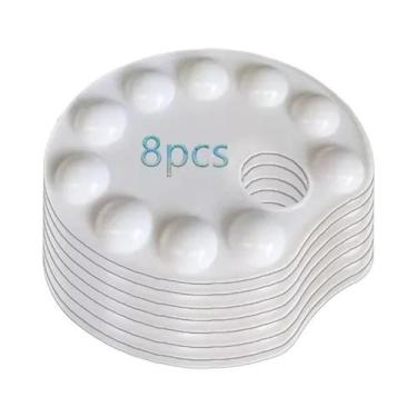 Imagem de Conjunto De Paleta De Pintura Com 10 Compartimentos Para Aquarela, Acr