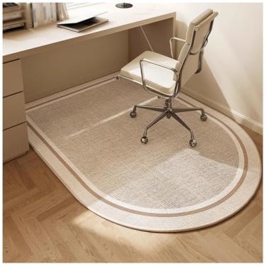 Imagem de Tapete de cadeira de escritório antiderrapante, protetor de piso de cadeira de 120 x 80 cm com absorção de choque e isolamento acústico, macio, fácil de cuidar, marrom - durável e resistente ao