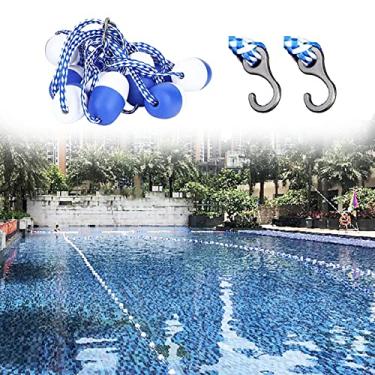 Imagem de Kit de corda divisória de segurança para piscina de 10 m - Linha flutuante anti-UV com boias de 9,9 x 7 cm - Equipamento durável para piscina interna/externa para natação segura
