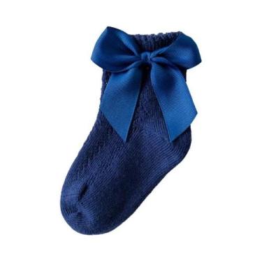 Imagem de Meias Respiráveis Para Bebês Meninas Recém-Nascidas Com Laços, Meias C