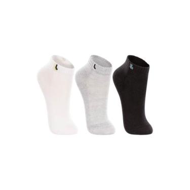 Imagem de Meia Lupo Infantil Unissex 02725 Sport Kids Kit C/3 Cores, Preto, Bran