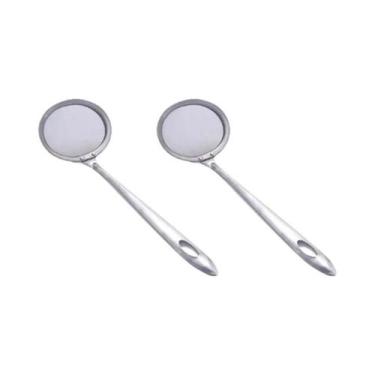 Imagem de Escumadeira De Aço Inoxidável Com Malha Fina, Colher Filtradora Multif