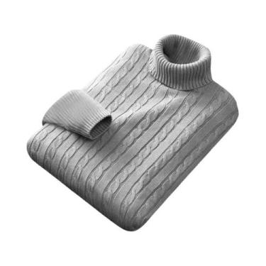Imagem de Suéter Masculino De Gola Alta Tricotado Quente Casual De Lã Pulôver De
