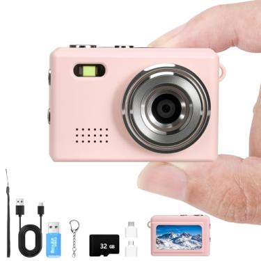 Imagem de Câmera mini chaveiro, mini câmera digital FHD 1080p com cartão SD de 32 GB, tela HD de 0,96 polegadas, vida útil da bateria de 100 minutos para viagem, gravação de presentes de aniversário (moderno