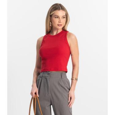 Imagem de Regata Cropped Feminina Ribana Rovitex Vermelho-Feminino