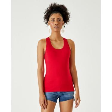 Imagem de Blusa Básica Feminina Nadador Decote Redondo Em Cotton Light Vermelho-M Malwee-Feminino