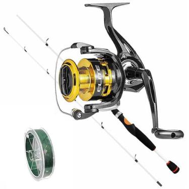 Imagem de Kit Pesca Tucunare Molinete Elite Gold Vara Carbono Linha - MARINE, 60
